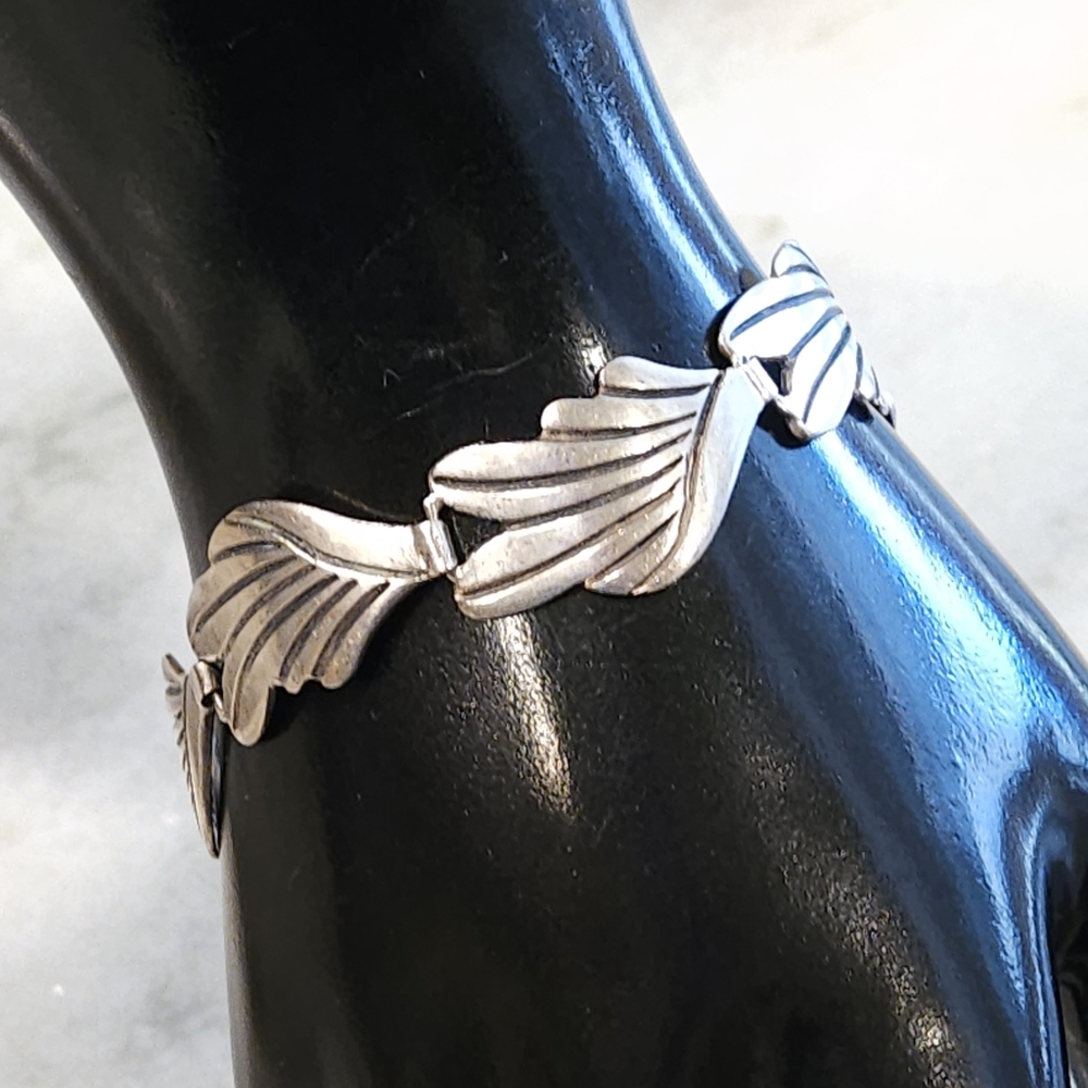 Taxco R. Rivera Signed Sterling Silver Vintage 925 Midcentury Modern Bracelet